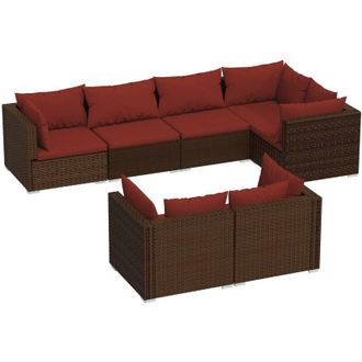 vidaXL 7 Pcs Lounge Garden Lounge Con Almohada