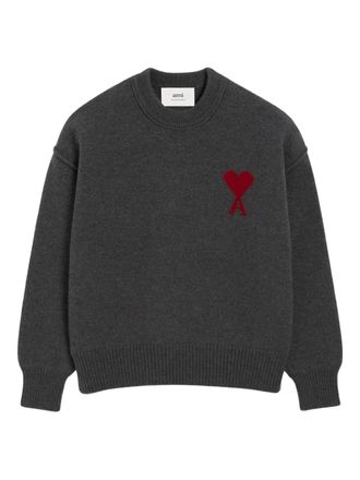 Ami Ami de Coeur heart motif sweater - women - Alpaca/Wool/Polyamide/Lycra - S - Grey