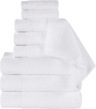 Superior Rayon Eco-Friendly Fluffy Soft Modern Solid 9Pc Towel Set