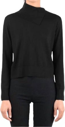 White + Warren Superfine Merino Asymmetrical Top In Black