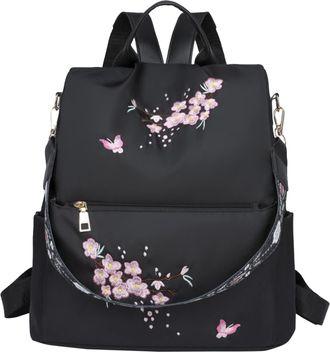 Generic Popular Nylon Messenger Bag for Women Students Elegant Beige School Bag with Pen Compartment Practical Everyday Companion, black, One Size