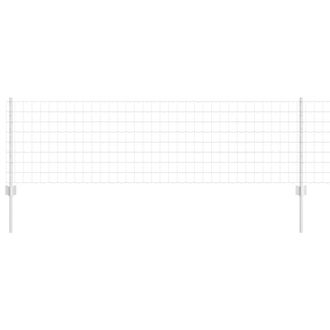 Berkfield Home Durable Euro Fence with 11 U Posts Silver 0, 6x25 m Steel