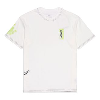 Nike Solid Color Alphabet Pattern Printing Round Neck Cotton Short Sleeve White DQ1878-100