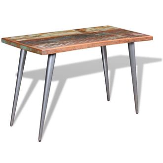 vidaXL Vidaxl - Mesa De Comedor De Madera Maciza Reciclada 120x60x76 Cm