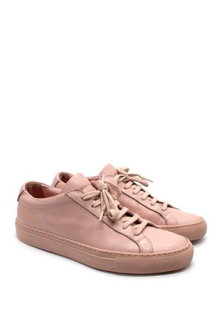 Common Projects Common Project Pink Leather Low Top Trainers Size 36
