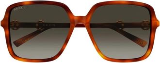 Gucci Butterfly Zonnebril - Dames - Zonnebrillen - Bruin - 59 MM - Nylon - Accessoires