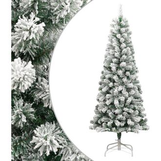 vidaXL &Aacute;rbol De Navidad Artificial Con Bisagras Y Nieve Flocada 210 Cm Vidaxl