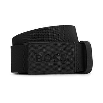 HUGO BOSS Hugo, Belts, male, Black, Size: 90 CM Icon Logo Buckle Belt