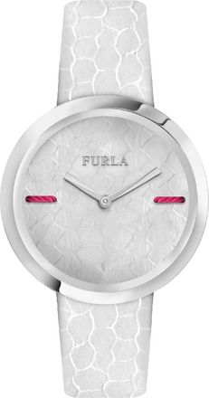 Furla Womens My Piper White Dial SS Calfskin Leather Watch