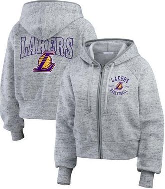 WEAR by Erin Andrews Womens WEAR by Erin Andrews Heather Gray Los Angeles Lakers Speckled Radiator Full-Zip Hoodie at Nordstrom, Size Xx-Large