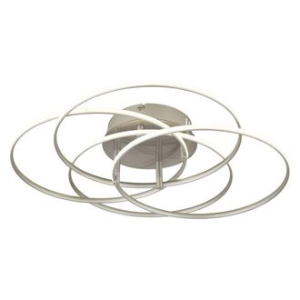 Netlighting Kombos 51.5cm Semi Flush Ceiling Light Nickel Matt 4x LED 4000K in Grey
