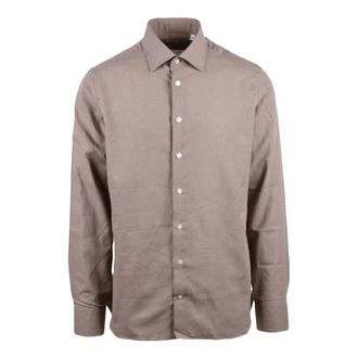 Borriello Heren, Overhemden, Beige, Maat: XL Katoen