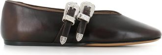 Le Monde Beryl Claudia Ballerina - Dames - Ballerinas - Bruin - 39 EU - Leer - Schoenen