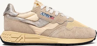 Autry REELWIND LOW SNEAKERS IN NYLON SUEDE AND LEATHER COLOR ECRU AND PLATINUM