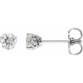 Diamond2Deal Round 1/3ct Lab-Grown Diamond Infinity Earrings Clarity SI, Color G-H, 14k Gold