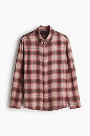 H&M Relaxed Fit Shirt in Pink/plaid at Nordstrom, Size Xx-Large