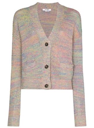 Re/Done Re/Done Multicoloured Waffle Knit Cardigan Size S