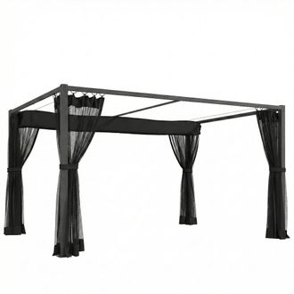 OUTSUNNY P&eacute;rgola 397x297x225 cm gris oscuro
