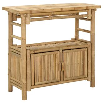 vidaXL Mesa Consola Con Estante Natural 80 X 35 X 75 Cm Bamb&uacute; Vidaxl