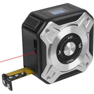 OEM Cinta M&eacute;trica L&aacute;ser 2 En 1, Recargable Con L&aacute;ser De 40 M Y Cinta De 5 M, Recargable Por Usb Con Retroiluminaci&oacute;n Lcd, Pantalla Digital Para Longitud/&aacute;