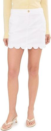 Lilly Pulitzer Colette Denim Skort Womens Skirt Resort White : 10, Cotton/Elastane