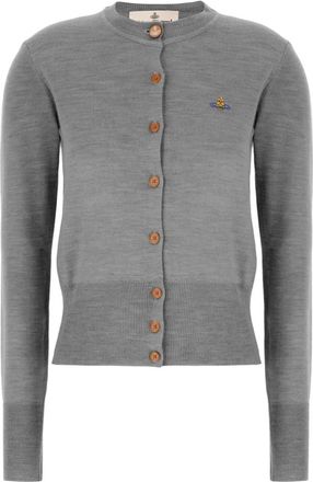 Vivienne Westwood Bea Cardigan - Dames - Vesten - Grijs - S - Katoen - Truien & Vesten