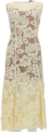 Self Portrait Fitted Detailed Floral Crochet Dress