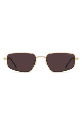 Carrera 53mm Rectangular Sunglasses in Rose Gold/Mauve at Nordstrom
