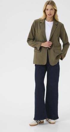 Part Two Blazer NaraPW Regular fit khaki
