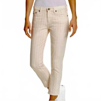 AG - Adriano Goldschmied Stripe Ankle Jean In Sand