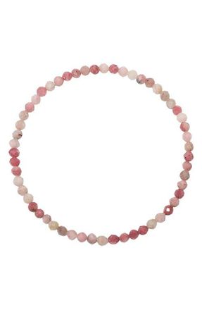 Zoe Lev Jewelry Rhodochrosite Stretch Beaded Bracelet in Pink at Nordstrom