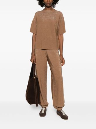 Fabiana Filippi Wool-Blend Knit Joggers - Camel