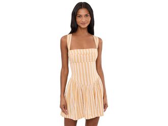 Free People Laurel Plaid Mini Dress Womens Dress Neutral Combo : LG (Womens 12-14), Cotton