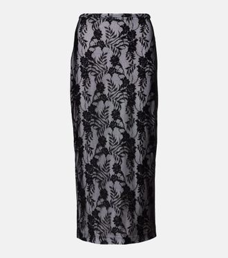 Norma Kamali Lace midi skirt