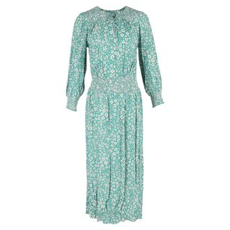 Rixo Marianna Floral-Print Crepe Maxi Dress in Green Viscose