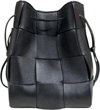 Bottega Veneta Pre-owned Bucket Bags, female, Black, Size: ONE SIZE Pre-owned Leather Shoulder Bag