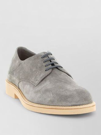 Brunello Cucinelli derby light lace up calf leather shoes