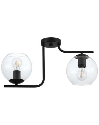 Eglo Eglo Marojales 2 Light Ceiling Light With Black Finish & Clear Glass Shades