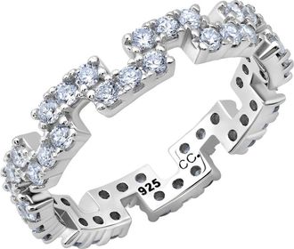 Crislu Cubic Zirconia Regal Eternity Band Ring in Silver at Nordstrom, Size 7