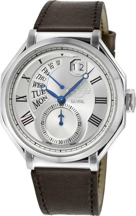 Gevril Group Mens Marchese Leather Strap Watch, 44mm in Brown at Nordstrom Rack