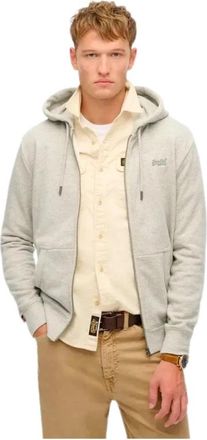 Superdry Essential Logo Zip Hoodie - Heren - Vesten met rits - Grijs - L - Katoen - Hoodies & sweatvesten