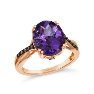 Le Vian Ladies Semi Precious Ring featuring 4 cts. Grape Amethyst set in 14K Strawberry Gold