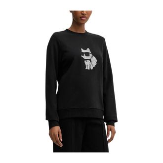 Karl Lagerfeld Choupette Strass Sweatshirt - Dames - Sweatshirts - Zwart - XS - Hoodies & sweatvesten