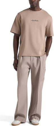 Mani&egrave;re De Voir Unisex Signature Relaxed Fit Cotton T-Shirt in Taupe at Nordstrom, Size X-Small