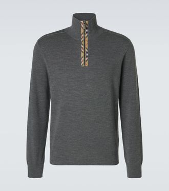 Burberry Pullover in lana con zip