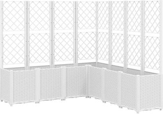 vidaXL Jardinera Con Enrejado Pp Blanco 160x160x140 Cm Vidaxl