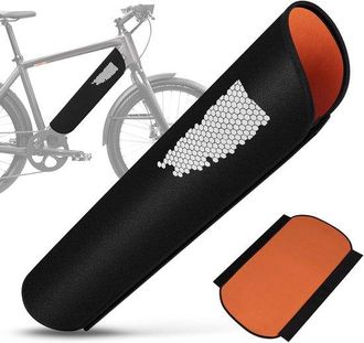 No Brand Juego De 2 Fundas Protectoras De Neopreno Para Bater&iacute;a De Bicicleta El&eacute;ctrica De 54x38 Cm, Protector De Bater&iacute;a Ajustable Con Velcro Y Tira Reflectant