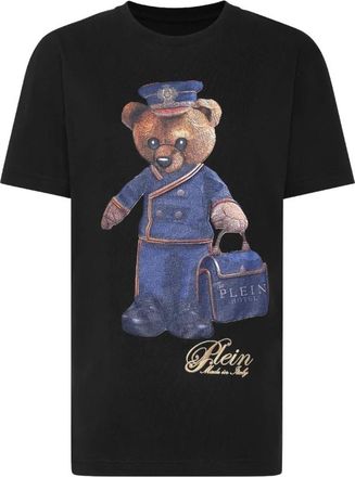 Philipp Plein Teddy Doorman T-Shirt - Dames - T-shirts - Zwart - L - Katoen - Tops