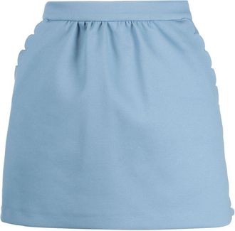 Red Valentino Gonna stile shorts con vita a smerlo - Blu