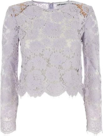 Self Portrait Blusa in pizzo - Viola